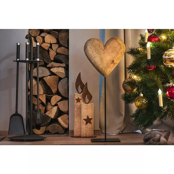Lienbacher Kamingarnitur - 3 -tlg., Anthrazit, Höhe: 67 cm - Stimmungsaufnahme
