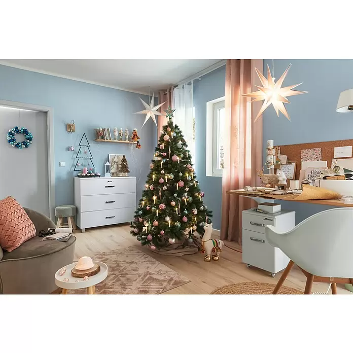 Tween Light Estrella LED colgante 3D - Para exterior, 1 luz, Diámetro: 50 cm, Blanco, Blanco cálido - Foto ambiente