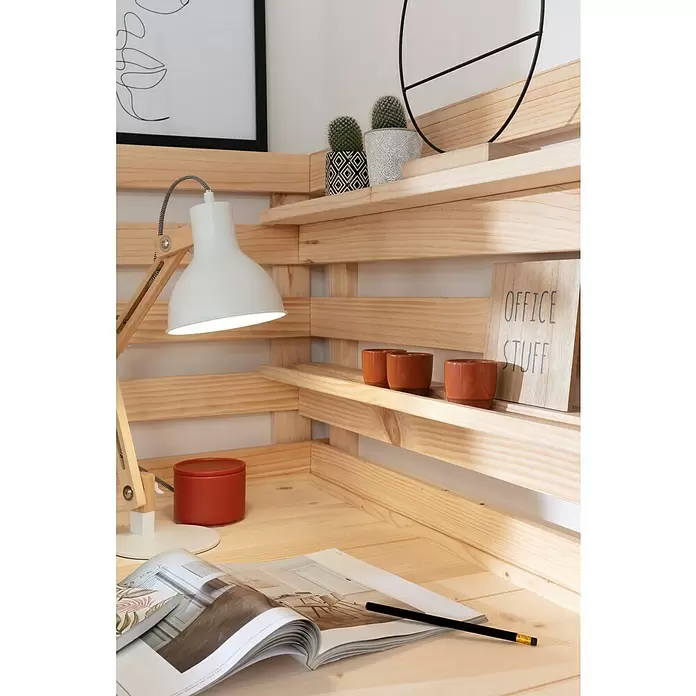 Tween Light Tischleuchte Wood - 40 W, L x B x H: 21 x 15,5 x 52 cm, E27 - Stimmungsaufnahme