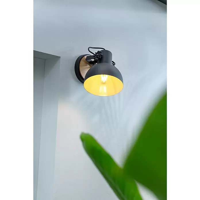 Eglo Lubenham Wandleuchte - 28 W, Schwarz/Braun, E27 - Stimmungsaufnahme