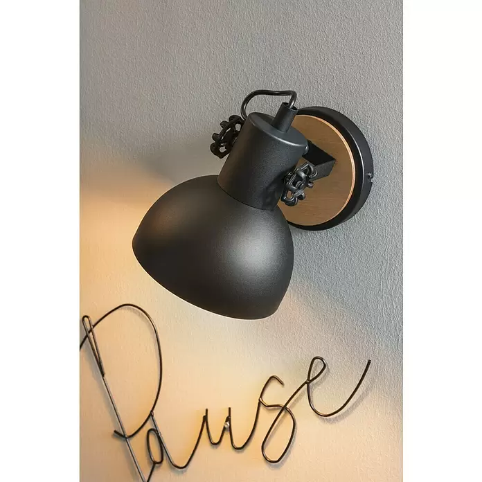 Eglo Lubenham Wandleuchte - 28 W, Schwarz/Braun, E27 - Stimmungsaufnahme