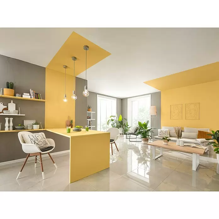 Feinsteinzeugfliese Hexagon Porto Capri Yellow - 22 x 25 cm, Weiß/Gelb, Matt - Stimmungsaufnahme