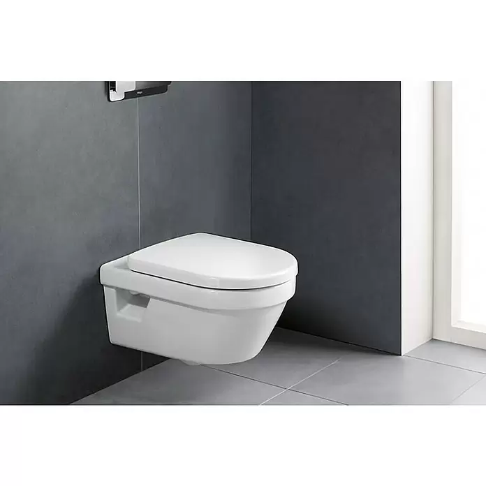 Villeroy & Boch Architectura Spoelrandloos wandtoiletset - Zonder spoelrand, Voorzien van standaardglazuur, Wit Alpin - Sfeeropname