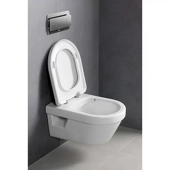 Villeroy & Boch Architectura Spoelrandloos wandtoiletset - Zonder spoelrand, Voorzien van standaardglazuur, Wit Alpin - Sfeeropname