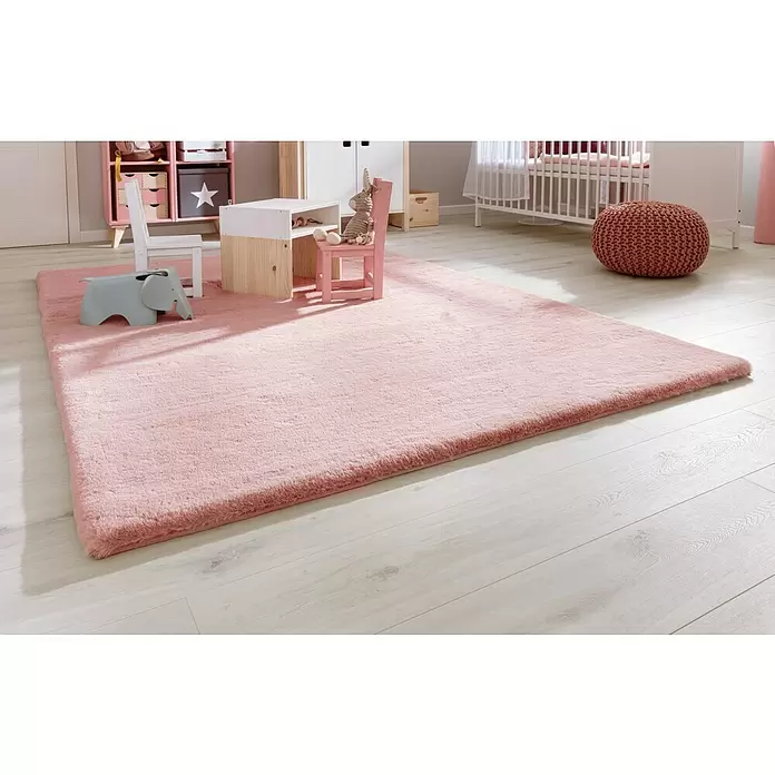 Hochflorteppich Happy - Rosa, 150 x 80 cm, 100 % Polyester (Flor) - Stimmungsaufnahme