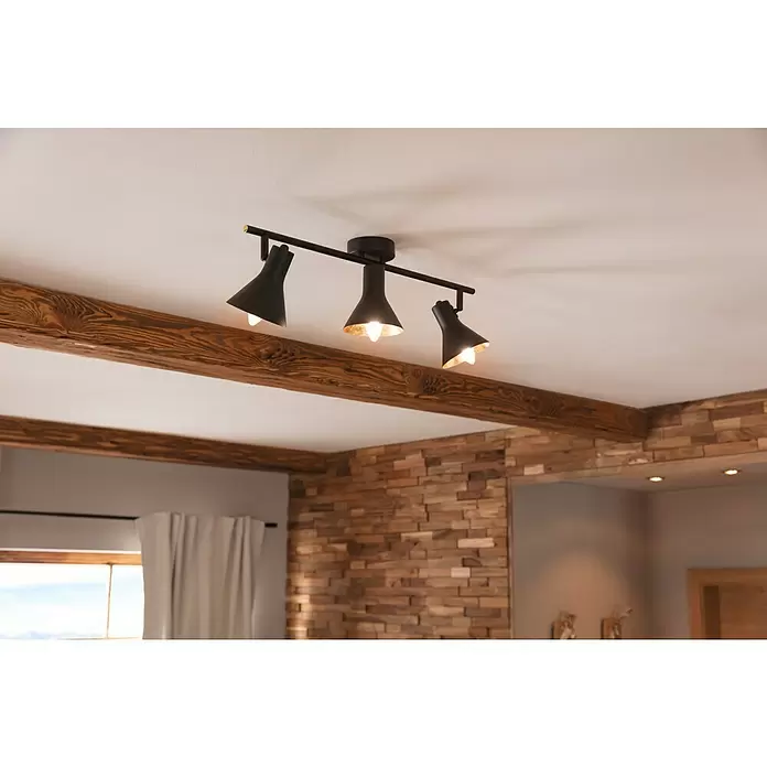 Reality Leuchten Nina Deckenstrahler Nina - 120 W, L x B x H: 58 x 11 x 21 cm, Schwarz, E14, 3 Stk. - Stimmungsaufnahme