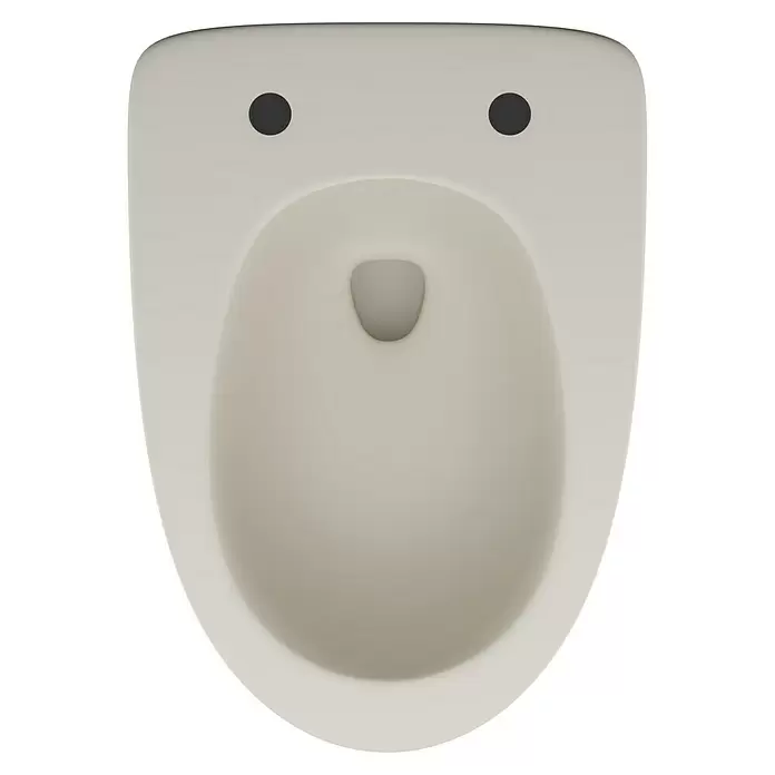 Feeling Zidna WC školjka - Bez ruba, Bez posebne glazure, Oblik ispiranja: Duboko, WC odvod: Vodoravno, Mat - Pogled s gornje strane