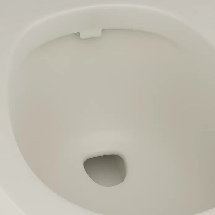 Feeling Wand-WC - Spülrandlos, Ohne Spezialglasur, Spülform: Tief, WC Abgang: Waagerecht, Greige, Matt - Detailaufnahme