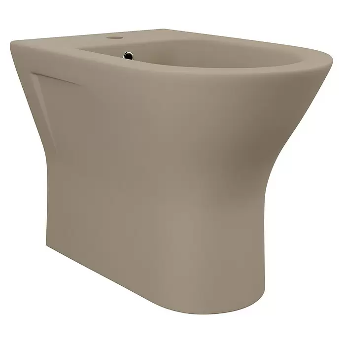 Feeling Stand-Bidet - Ohne Spezialglasur, Keramik, Cappuccino - Diagonale Ansicht