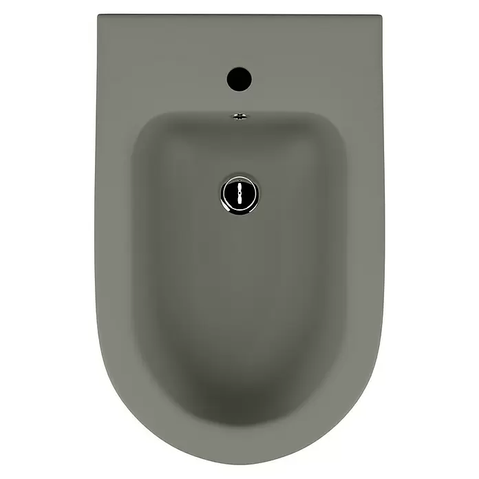 Feeling Stand-Bidet - Ohne Spezialglasur, Keramik, Grau - Draufsicht