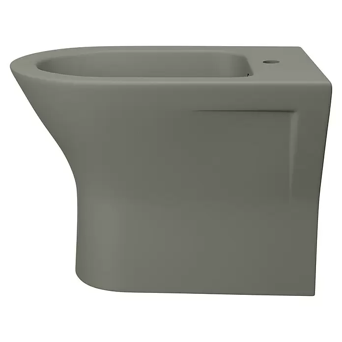 Feeling Stand-Bidet - Ohne Spezialglasur, Keramik, Grau - Linke Seitenansicht