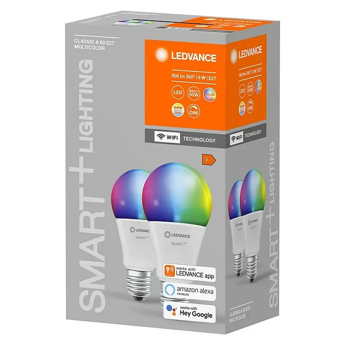 Ledvance LED-Leuchtmittel - E27, 9 W, A60, 806 lm - Diagonale Ansicht