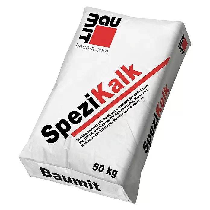 Baumit Weißkalkhydrat SpeziKalk - Inhalt: 50 l - Diagonale Ansicht
