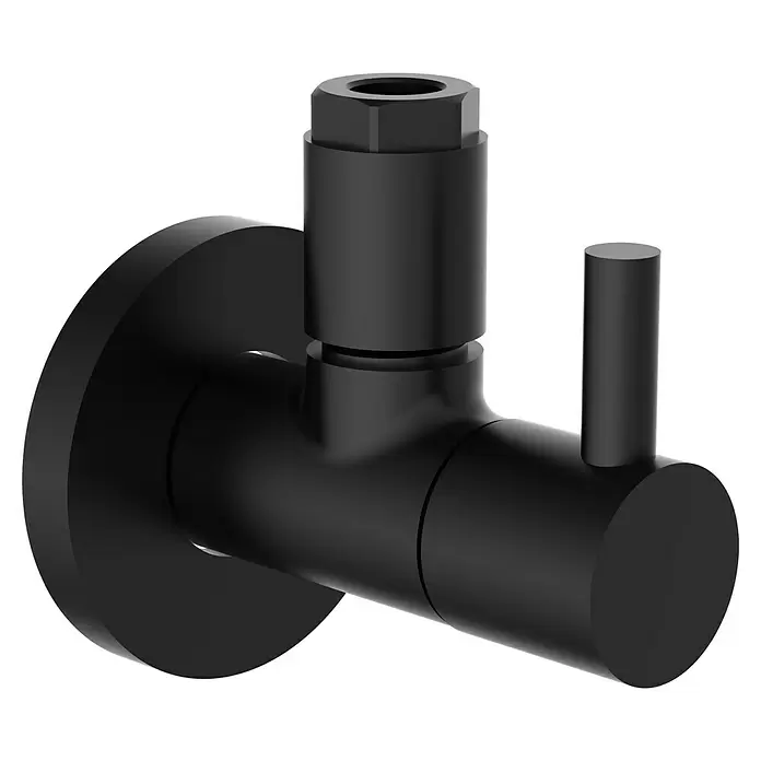 Bäderwelt Eckventil Kos - ½″, Durchmesser: 10 mm, Schwarz - Diagonale Ansicht