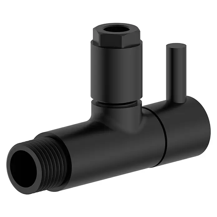 Bäderwelt Eckventil Kos - ½″, Durchmesser: 10 mm, Schwarz - Diagonale Ansicht