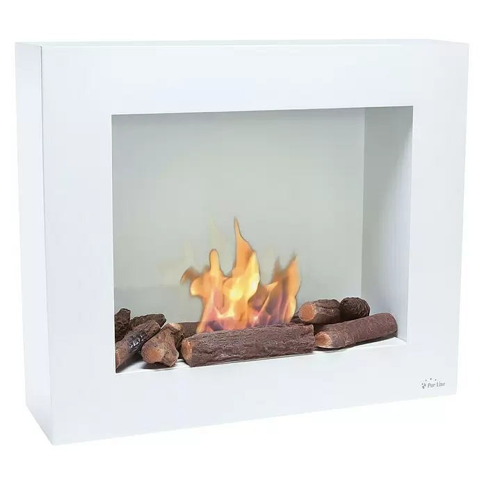 Purline Chimenea de bioetanol Bestbio W - 20 x 70 x 60 cm, Blanco - Vista angular