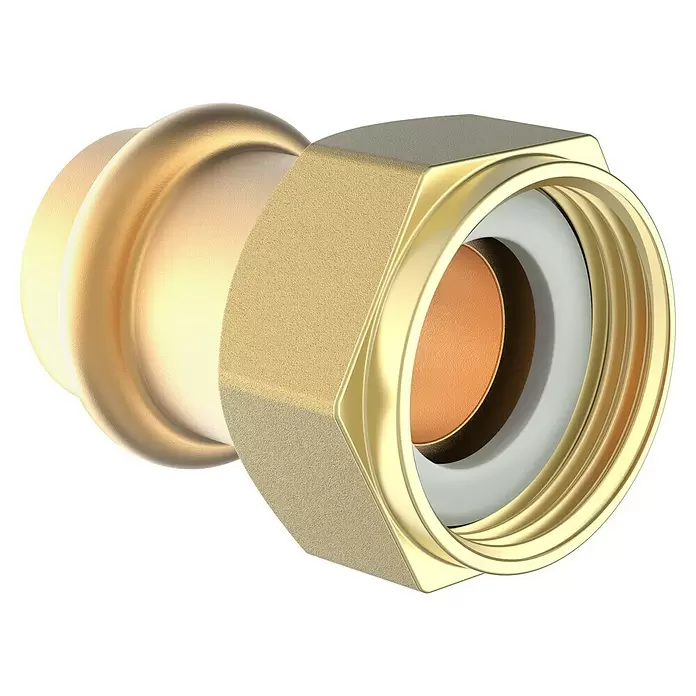 Press-Übergangsmuffe - Durchmesser: 18 mm, Innengewinde: ¾″ - Diagonale Ansicht