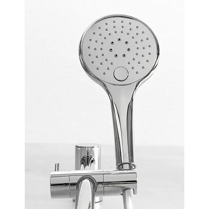 Camargue Brausegarnitur Kjos - Art Strahl: Kraftvoller Duschregen, Sanfter Duschregen mit luftsprudeltem Duschregen, Massagestrahl, Chrom - Stimmungsaufnahme