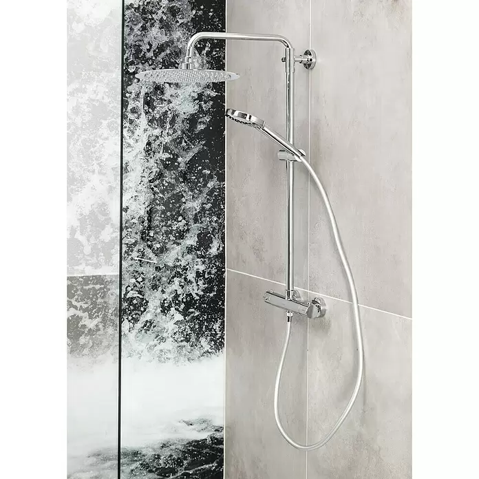 Camargue Sistema de ducha Los Angeles - Con grifo termostático, Número de tipos de chorro: 3 ud., Cromo - Foto ambiente