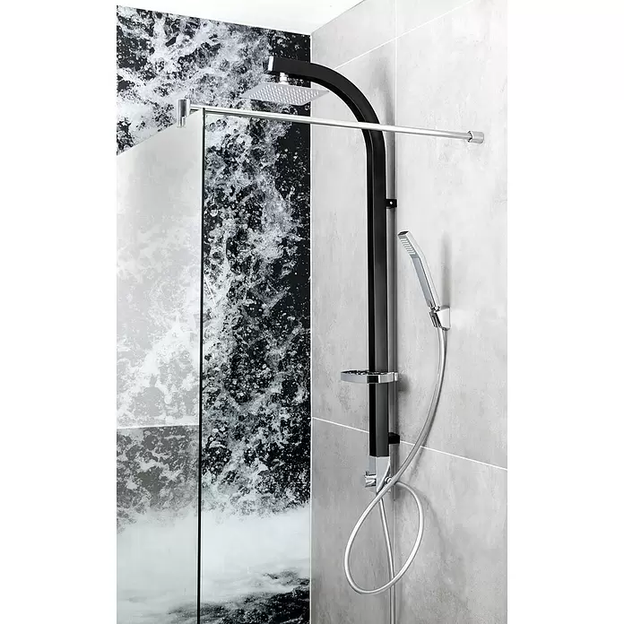 Mixomat Duschpaneel Cityline 2.0 - Höhe: 120 cm, Mit Umsteller, Chrom/Schwarz - Stimmungsaufnahme