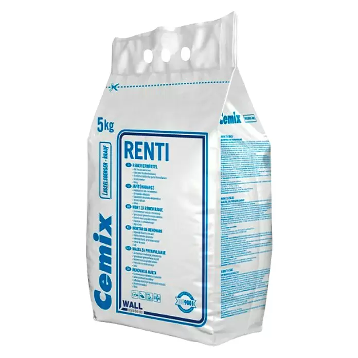 Cemix Vapneno-cementna žbuka za ručnu obradu bijeli, Renti - 5 kg - Dijagonalni pogled