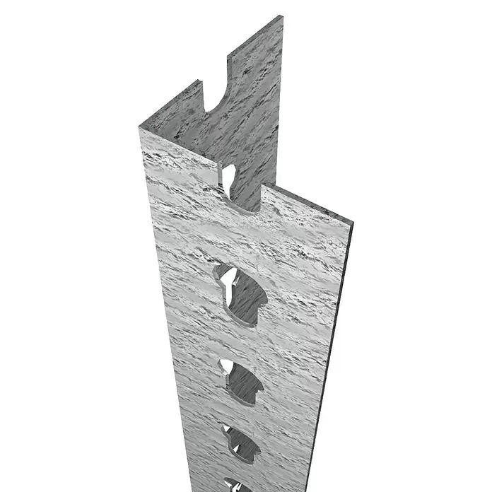 Simonrack Simontaller Perfil angular - L x An x Al: 250 x 4,85 x 4,85 cm, Metal, Galvanizado - Primer plano