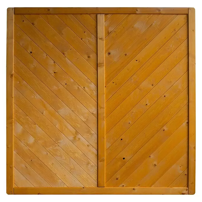 Silvan Sichtschutzelement Regensburg I - 180 x 180 cm, Diagonal verschraubt, Honig - Vorderansicht