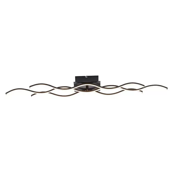 LeuchtenDirekt LED-Deckenleuchte - 32 W, L x B x H: 97,5 x 16 x 8 cm, Schwarz, Tageslichtweiß - Vorderansicht