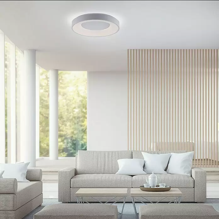 LeuchtenDirekt LED-Deckenleuchte rund - 30 W, Ø x H: 48 x 7,8 cm, Weiß, Sonstige - Stimmungsaufnahme