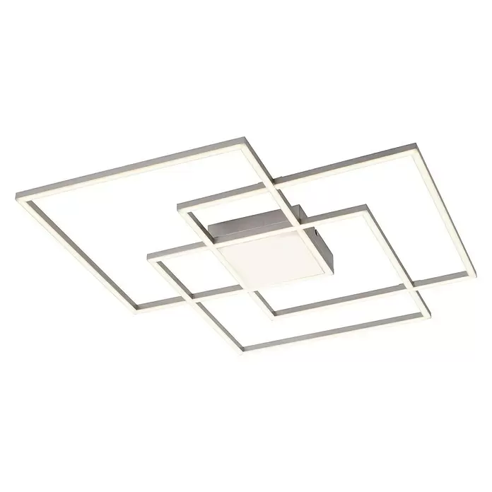 LeuchtenDirekt Plafón LED Asmin - 12 W, L x An x Al: 75 x 75 x 6 cm, Blanco frío - Vista angular