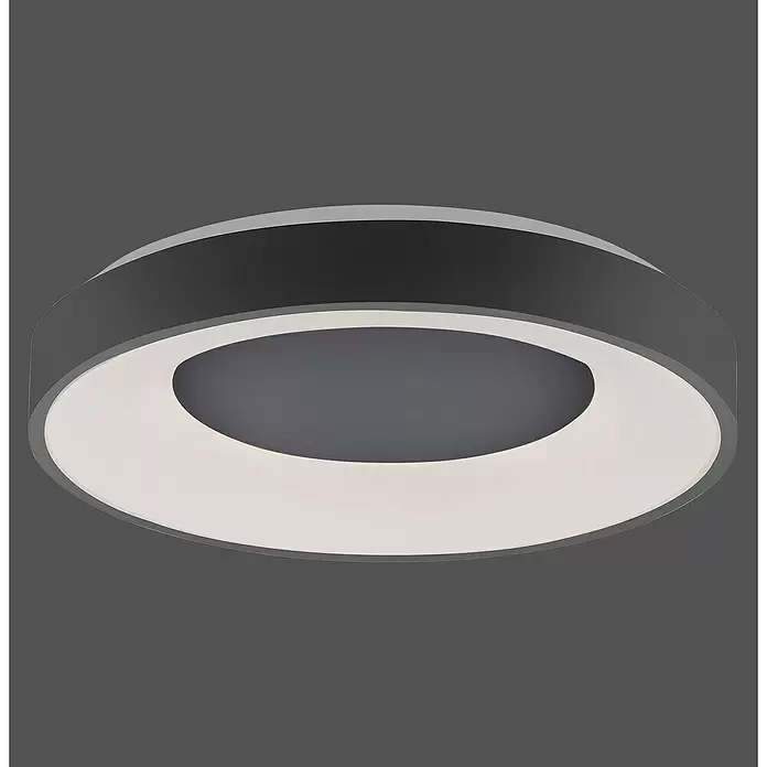 LeuchtenDirekt LED-Deckenleuchte rund - 30 W, Ø x H: 48 x 7,8 cm, Anthrazit, Sonstige - Stimmungsaufnahme