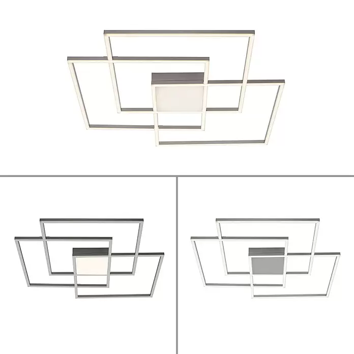 LeuchtenDirekt Plafón LED Asmin - 12 W, L x An x Al: 75 x 75 x 6 cm, Blanco frío - Primer plano