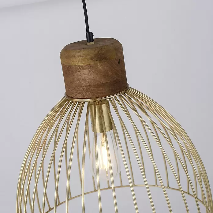 LeuchtenDirekt Pendelleuchte - 25 W, L x B x H: 40 x 40 x 120 cm, E27 - Detailaufnahme