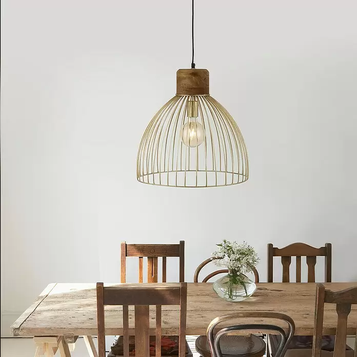 LeuchtenDirekt Pendelleuchte - 25 W, L x B x H: 40 x 40 x 120 cm, E27 - Stimmungsaufnahme