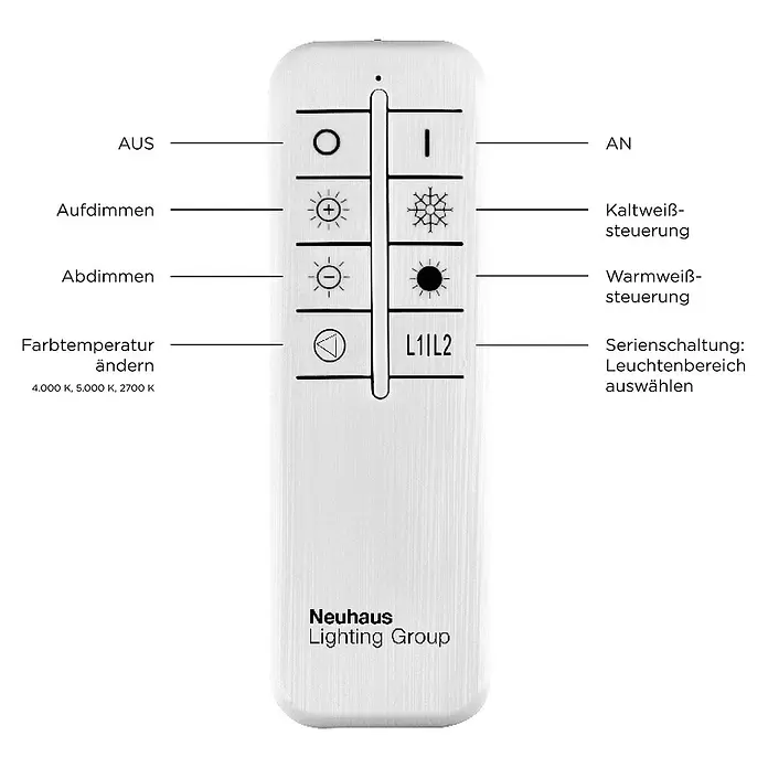 LeuchtenDirekt Plafón LED Asmin - 12 W, L x An x Al: 75 x 75 x 6 cm, Blanco frío - Dibujo técnico