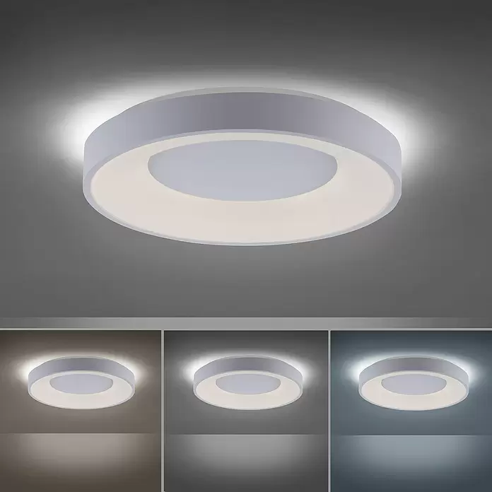 LeuchtenDirekt LED-Deckenleuchte rund - 30 W, Ø x H: 48 x 7,8 cm, Weiß, Sonstige - Stimmungsaufnahme