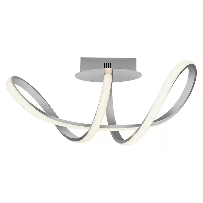 LeuchtenDirekt LED-Deckenleuchte - 18 W, L x B x H: 61 x 24,5 x 27 cm, Grau, Sonstige - Vorderansicht