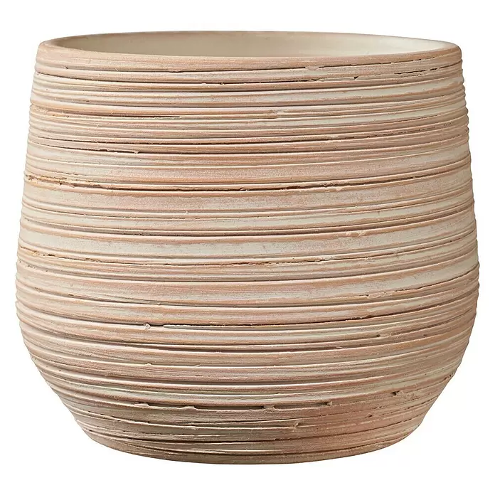 Soendgen Keramik Übertopf rund Ravenna - Außenmaß (Ø x H): 14 x 13 cm, Terra, Keramik - Vorderansicht