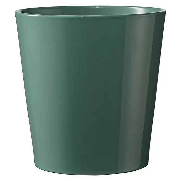 Soendgen Keramik Übertopf rund Dallas Breeze - Außenmaß (Ø x H): 19 x 18 cm, Seegrün, Keramik, Glänzend - Vorderansicht