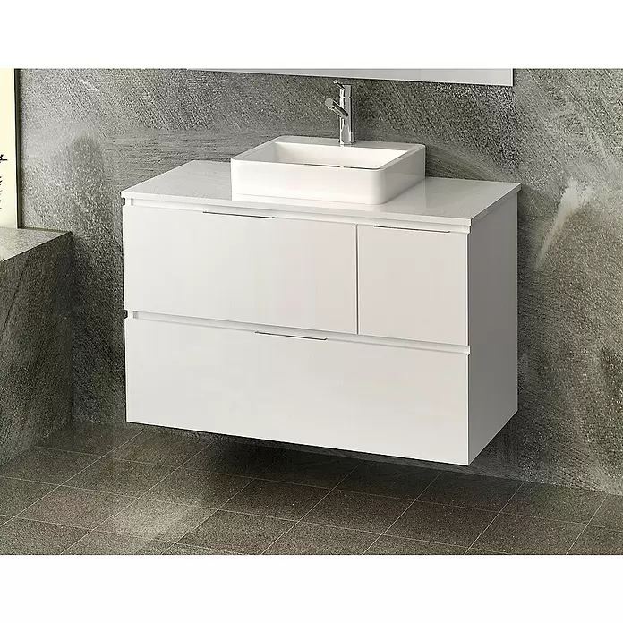 Mueble de lavabo Tina Paris - L x An x Al: 46 x 100 x 64 cm, Blanco - Foto ambiente