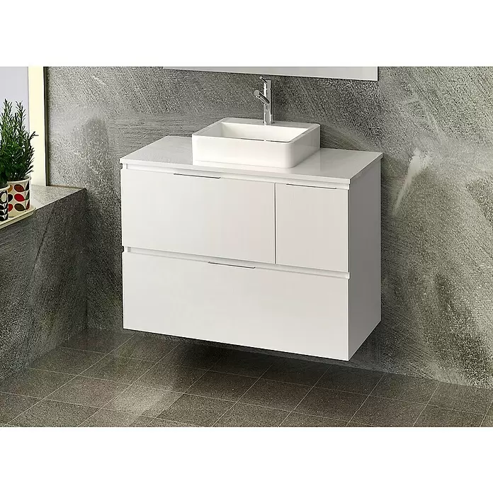 Mueble de lavabo Tina Paris - L x An x Al: 46 x 80 x 64 cm, Blanco - Foto ambiente