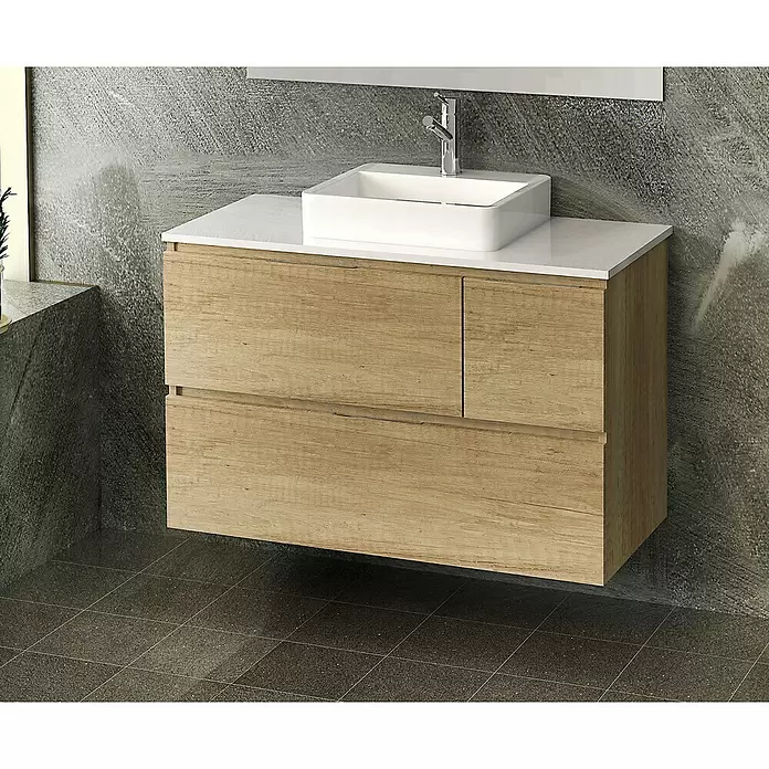 Mueble de lavabo Tina Paris - L x An x Al: 46 x 100 x 64 cm, Nature - Foto ambiente