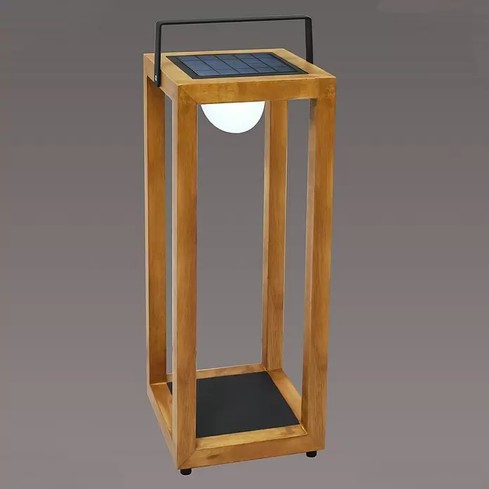 Solarleuchte Legna - Holz, 0,4 W, L x B x H: 20 x 20 x 59 cm, IP44 - Stimmungsaufnahme