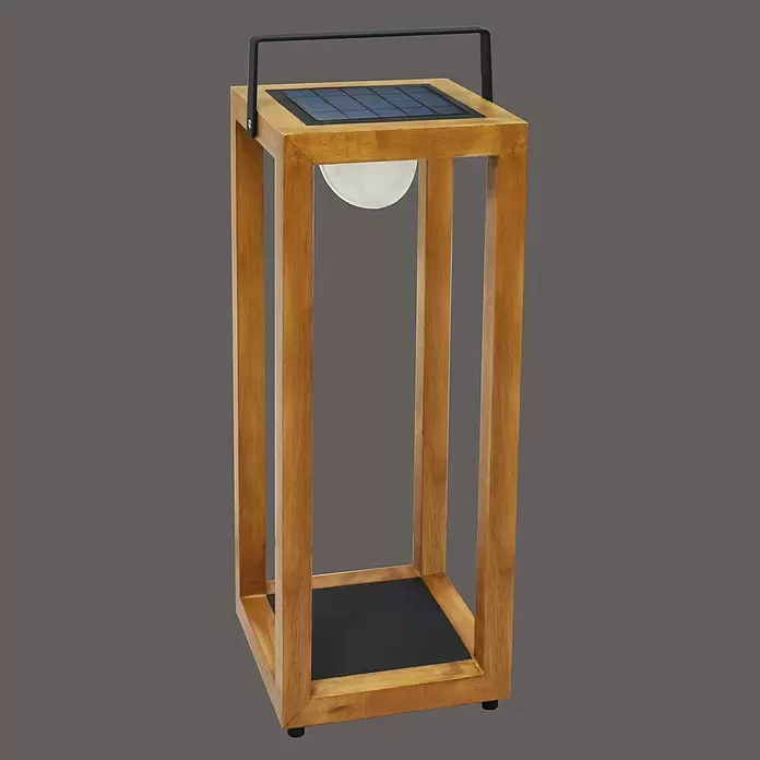 Solarleuchte Legna - Holz, 0,4 W, L x B x H: 20 x 20 x 59 cm, IP44 - Stimmungsaufnahme