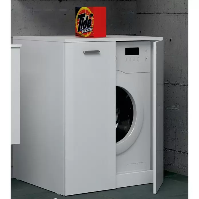 Waschmaschinenschrank - B x T x H: 69 x 63 x 89 cm, Weiß, Melaminbeschichtet - Stimmungsaufnahme