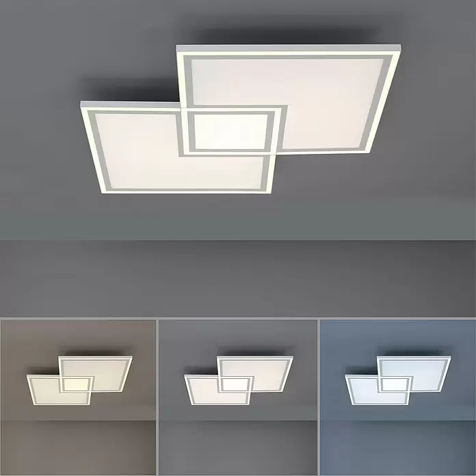 LeuchtenDirekt LED-Deckenleuchte - 59 W, L x B x H: 67,7 x 67,7 x 5,8 cm, Weiß, Sonstige - Stimmungsaufnahme