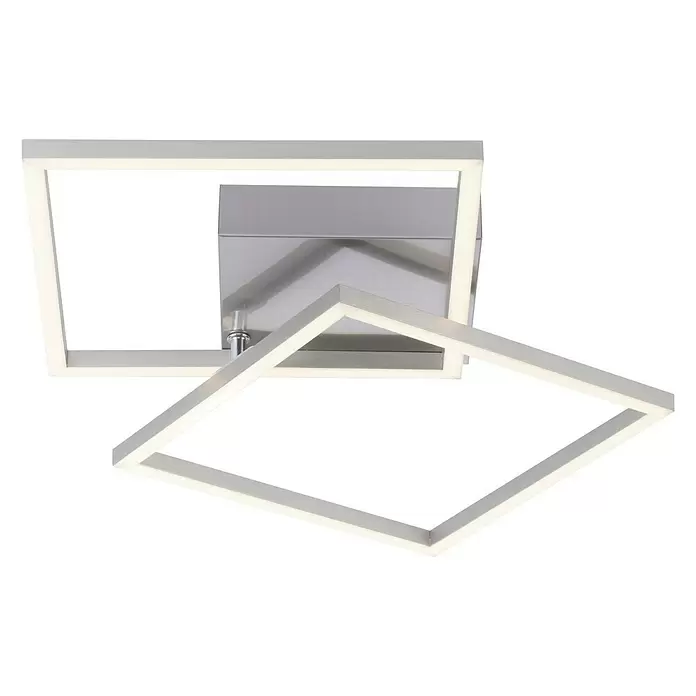 LeuchtenDirekt Plafón LED Iven - 17,5 W, L x An x Al: 35,9 x 35,9 x 7 cm, Acero, Blanco diurno - Vista ascendente