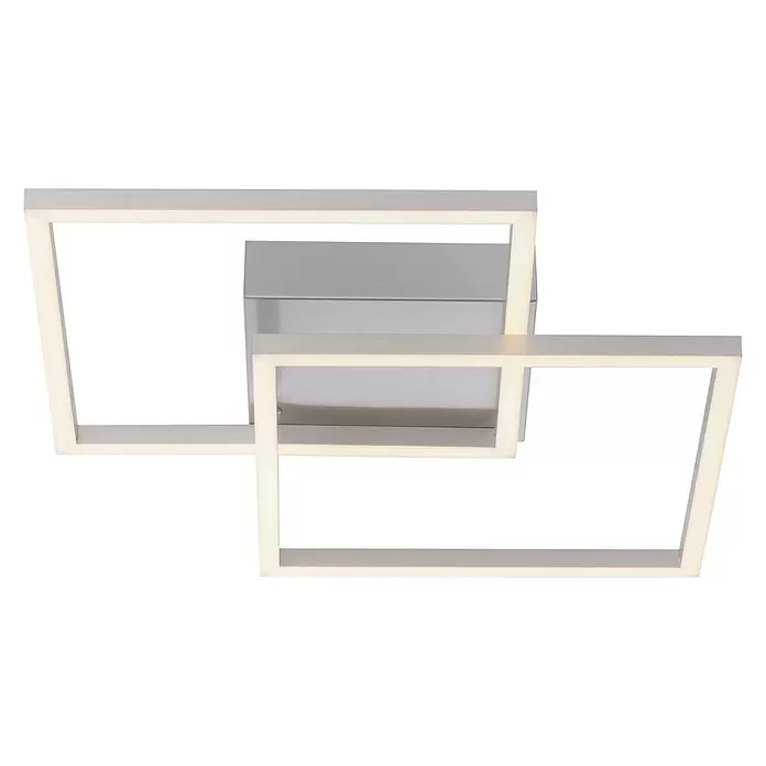 LeuchtenDirekt Plafón LED Iven - 17,5 W, L x An x Al: 35,9 x 35,9 x 7 cm, Acero, Blanco diurno - Vista ascendente