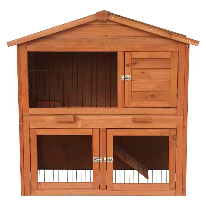 Kleintierstall - L x B x H: 101,5 x 54,5 x 100 cm, Braun - Vorderansicht
