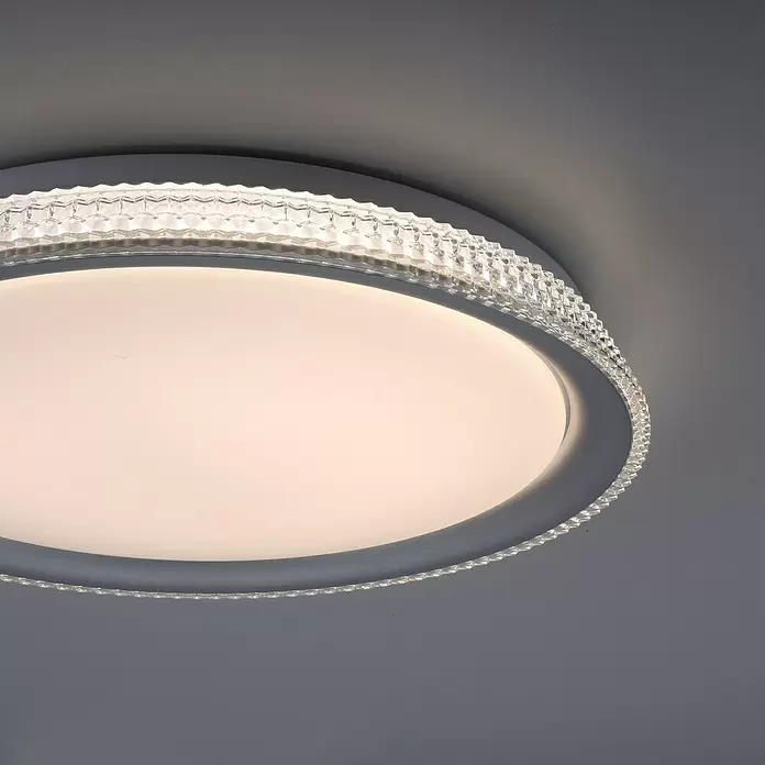 LeuchtenDirekt LED-Deckenleuchte rund - 24 W, Ø x H: 40 x 7,4 cm, Silber, Tageslichtweiß - Detailaufnahme